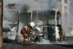 Пожар на автостоянке в Челябинске
